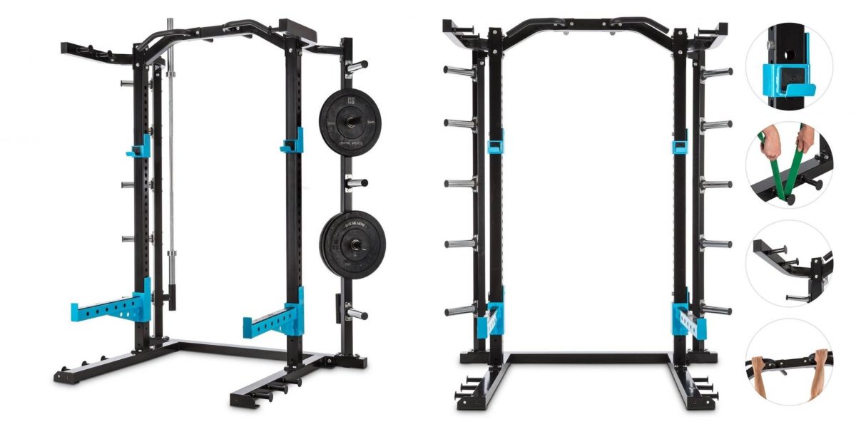 Capital Sports Amazor H SPORTS CAPITAL Amazor H Rack Monkey Bar Safety Spotter estación multifunción entrenamiento gimnasio (Monkey Bar de 87 cm, barra de tracción con mango de dos modalidades, dos J-Cups)