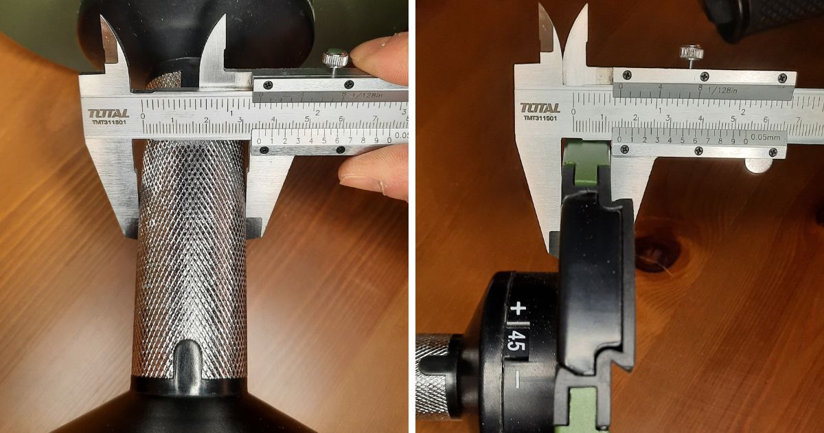 Grosor del mango y discos de las Lullax NEO40