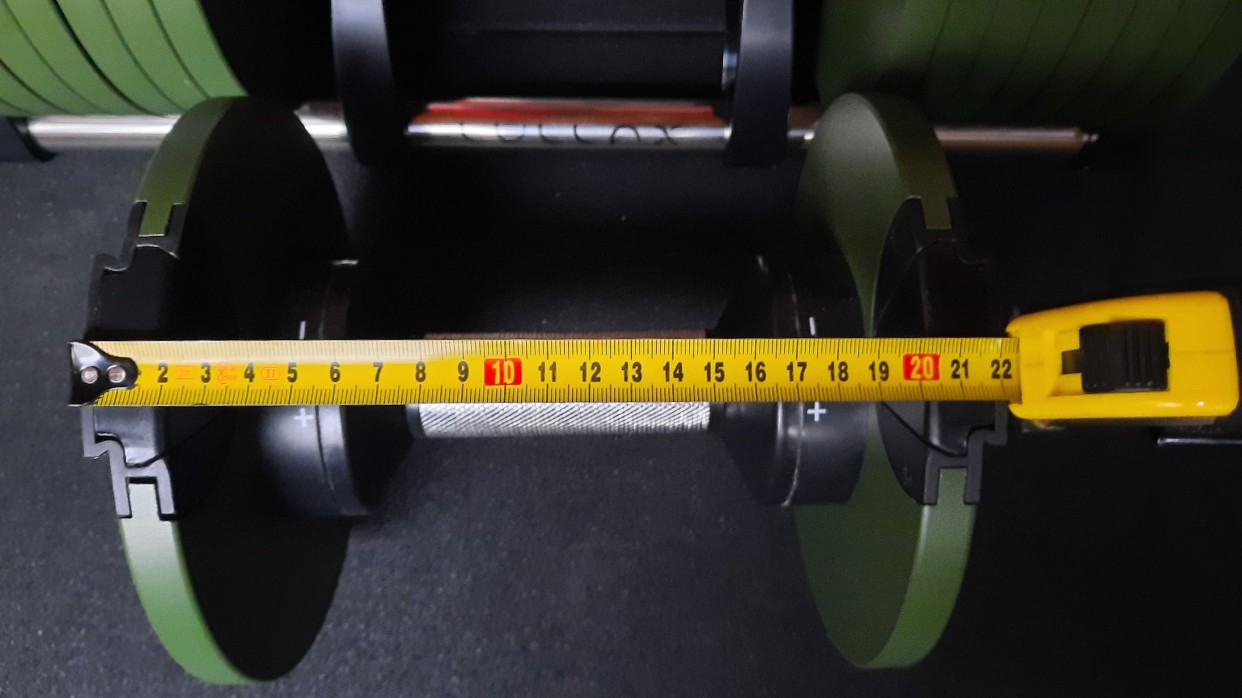 Dimensiones mancuernas ajustables Lullax